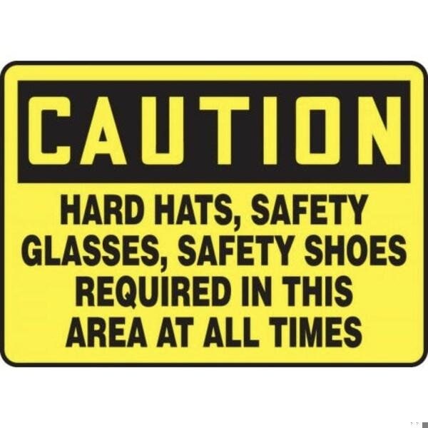 Accuform OSHA CAUTION SAFETY SIGN HARD HATS, MPPE727XP MPPE727XP - main